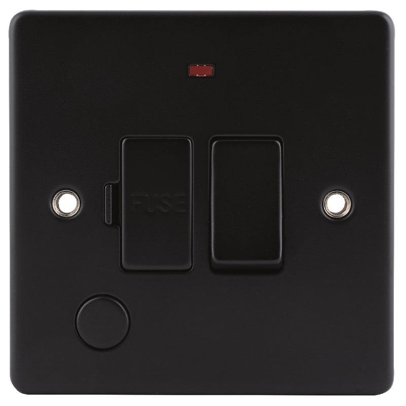 Niglon D-FS13DPFN-MBM | Matt Black Classic Switched Neon Fuse Spur & Outlet | DFS13DPFNMBM