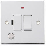 Polished Chrome Classic 13A Decorative Switched Fused Spur with Neon & Flex Outlet