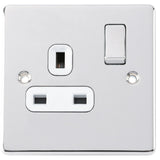 Niglon D-S131DPS-PCW | Polished Chrome Classic Double Pole Switched Socket | DS131DPSPCW