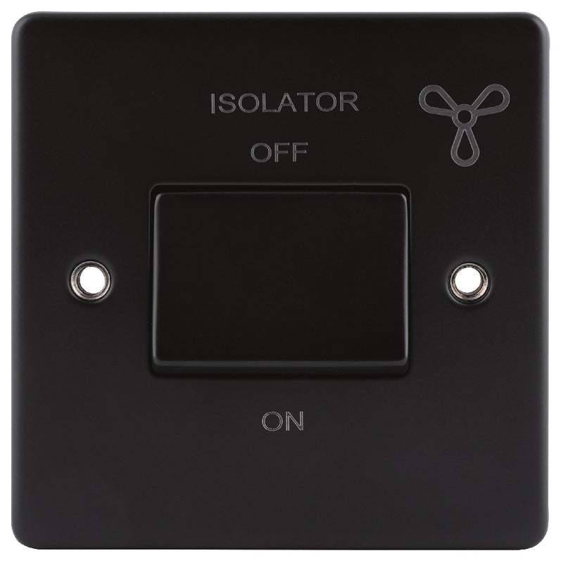 Niglon D-SP6FAN-MBM | Matt Black Classic Fan Isolator Switch | DSP6FANMBM