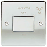 Polished Chrome Classic 10A Fan Isolating Decorative Switch (3 Pole)