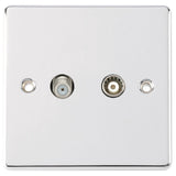 Polished Chrome Classic 2 Gang TV/FM Co Axial + Satellite Socket
