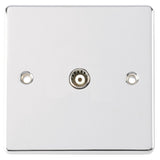 Polished Chrome Classic 1 Gang TV/FM Socket Co Axial Socket Isolated