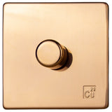 Antimicrobial Copper Screwless V-PRO Professional 1 Gang 2 Way Push On Off LED Dimmer 1 x 0W-120W