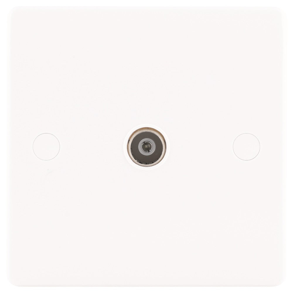 Niglon NCS1NI | White Median Single Gang TV Socket Non-Isolated