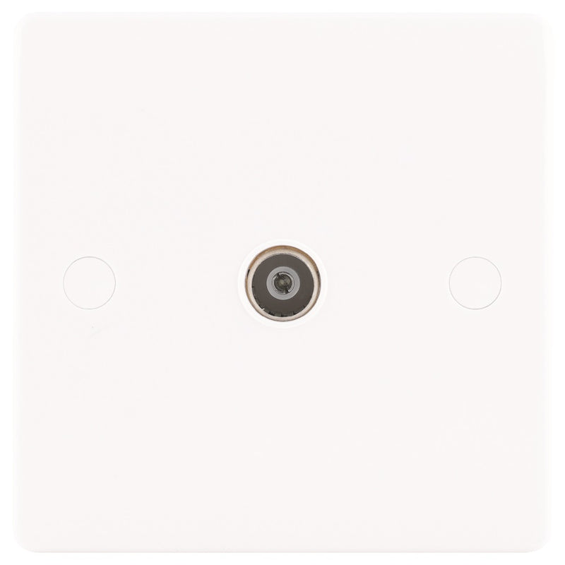 Niglon NCS1NI | White Median Single Gang TV Socket Non-Isolated