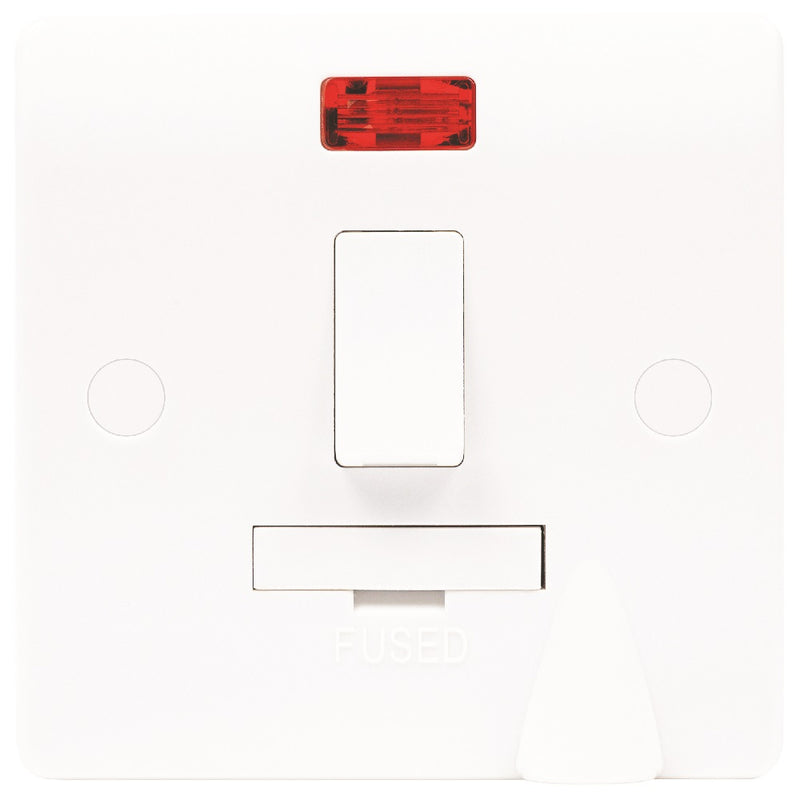 Niglon NFS13DPN-F | White Median Switched Fused Spur Connection Unit Neon Flex Outlet