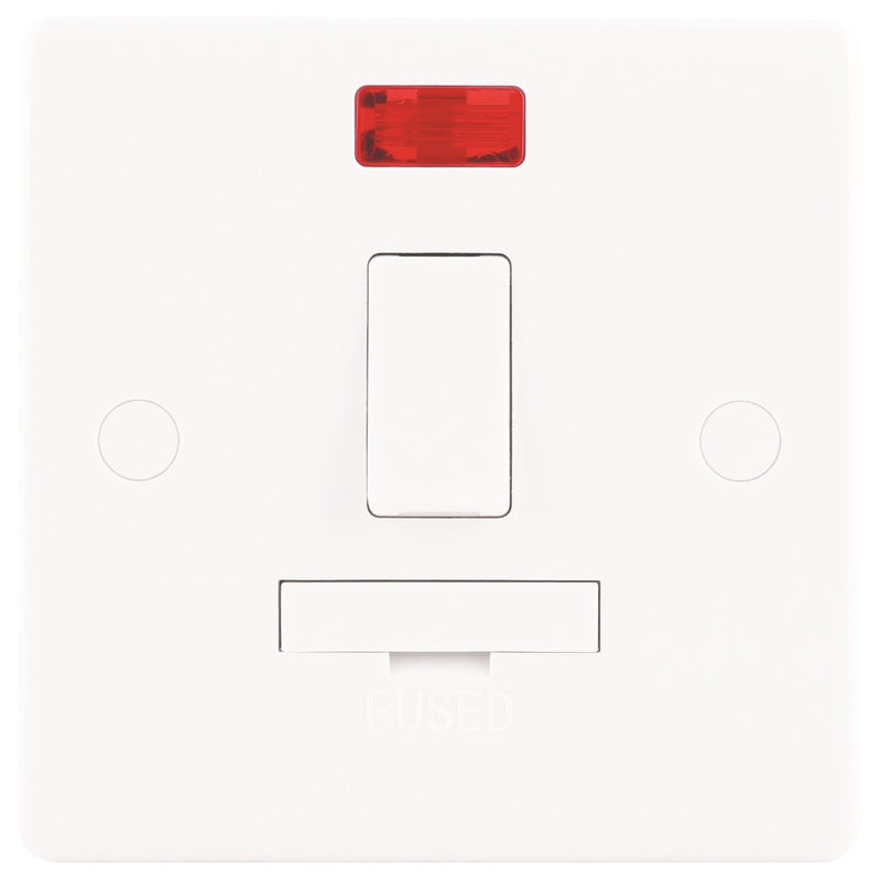 Niglon NFS13DPN | White Median Switched Fused Spur Connection Unit Neon