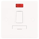 White 13A DP Switched Fused Spur Connection Unit with Neon