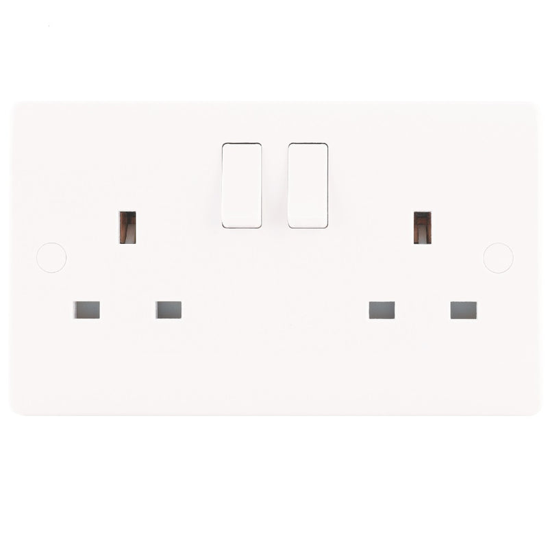 Niglon NS132DPS | White Median Double Pole Switched Socket