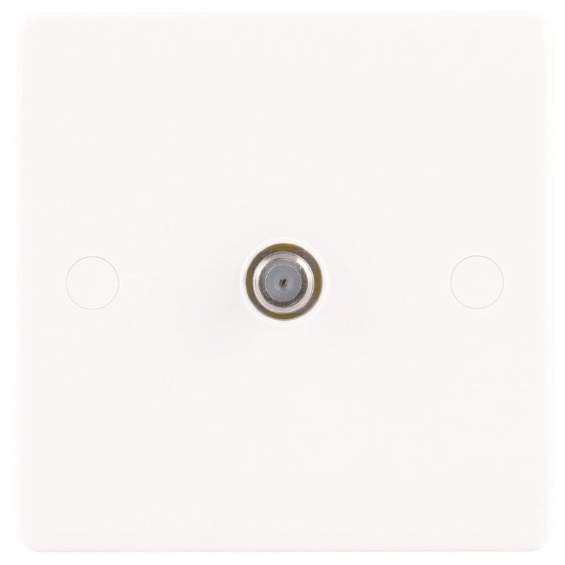 Niglon NSAT1 | White Median Single Gang Satellite TV Socket