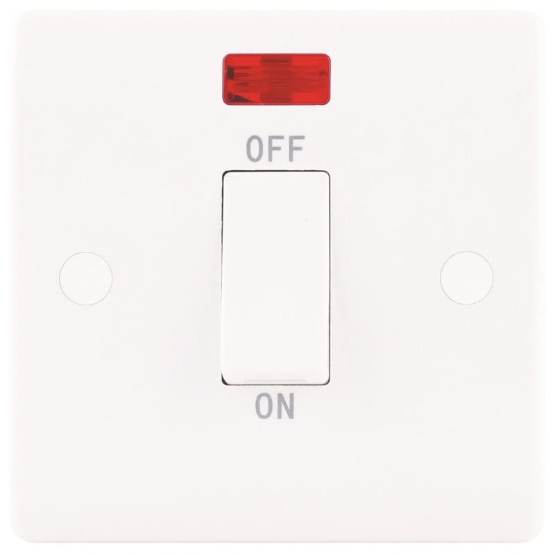 Niglon NSP45DPN | White Median Switched 45A DP Rocker Neon