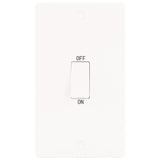 White 45A Double Pole Rocker Switch (Vertical Plate)