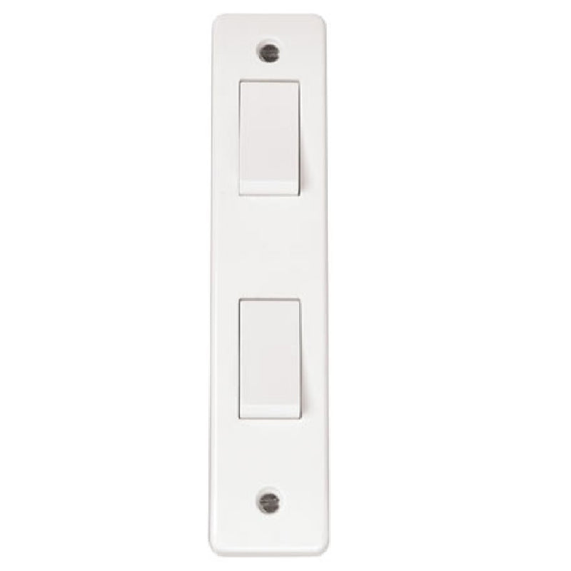 Niglon SP6A22 | White Architrave 2 Gang Rocker Light Switch