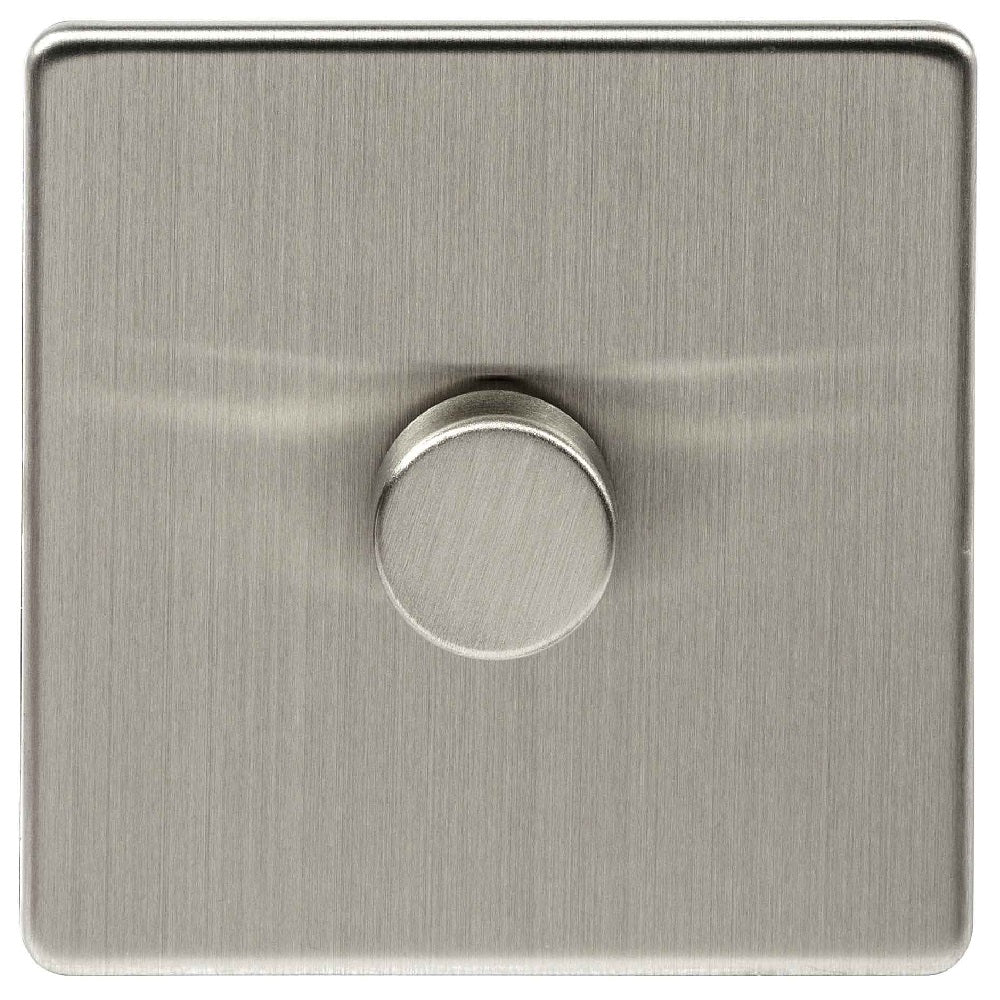Niglon U-DP1-BC | Brushed Chrome Screwless LED Dimmer Switch | UDP1BC