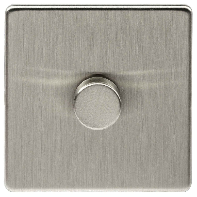 Niglon U-DP1-BC | Brushed Chrome Screwless LED Dimmer Switch | UDP1BC