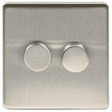 Niglon U-DP2-BC | Brushed Chrome Screwless LED Dimmer Switch | UDP2BC