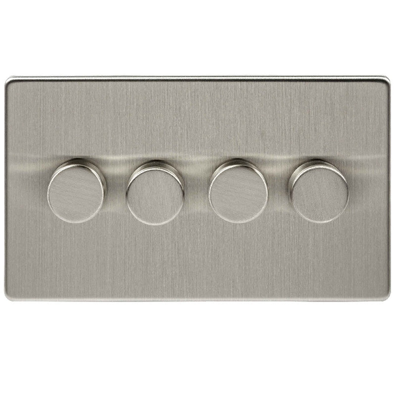 Niglon U-DP4-BC | Brushed Chrome Screwless LED Dimmer Switch | UDP4BC