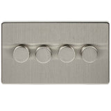 Niglon U-DP4-BC | Brushed Chrome Screwless LED Dimmer Switch | UDP4BC