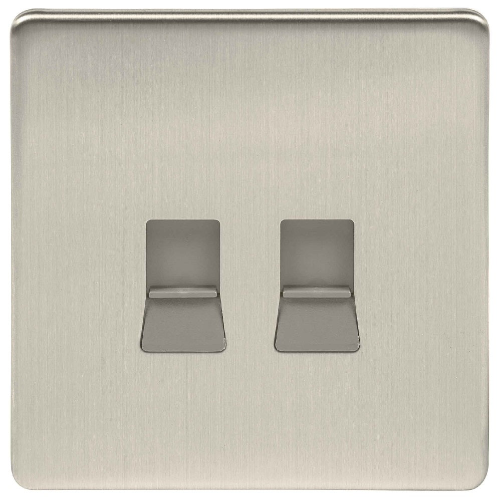 Niglon U-DS25-BC | Brushed Chrome Screwless Cat 5 RJ45 Cable Socket | UDS25BC