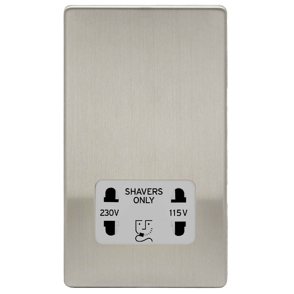 Niglon U-DVSS-BCG | Brushed Chrome Screwless Shaver Socket | UDVSSBCG