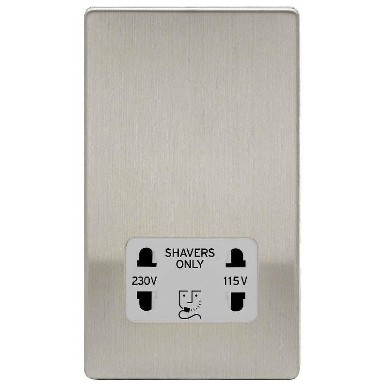 Niglon U-DVSS-BCG | Brushed Chrome Screwless Shaver Socket | UDVSSBCG