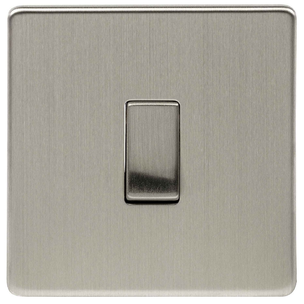 Niglon U-SP20DP-BC | Brushed Chrome Screwless Double Pole Switch | USP20DPBC