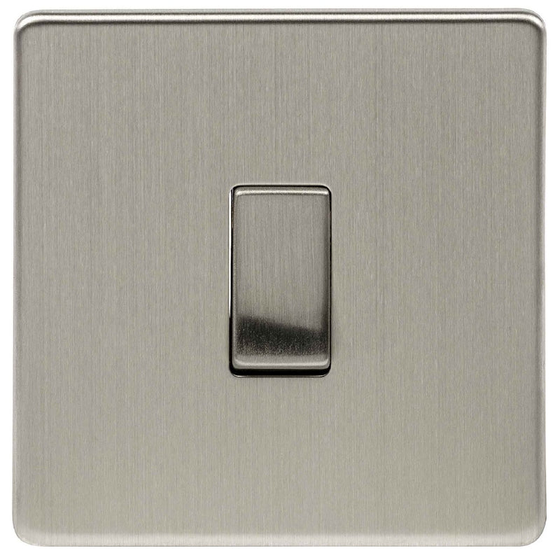 Niglon U-SP20DP-BC | Brushed Chrome Screwless Double Pole Switch | USP20DPBC