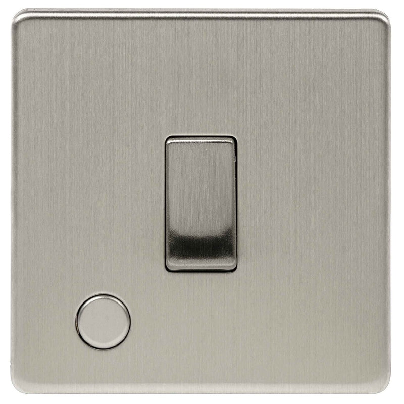 Niglon U-SP20DPF-BC | Brushed Chrome Screwless Double Pole Switch Flex Outlet | USP20DPFBC