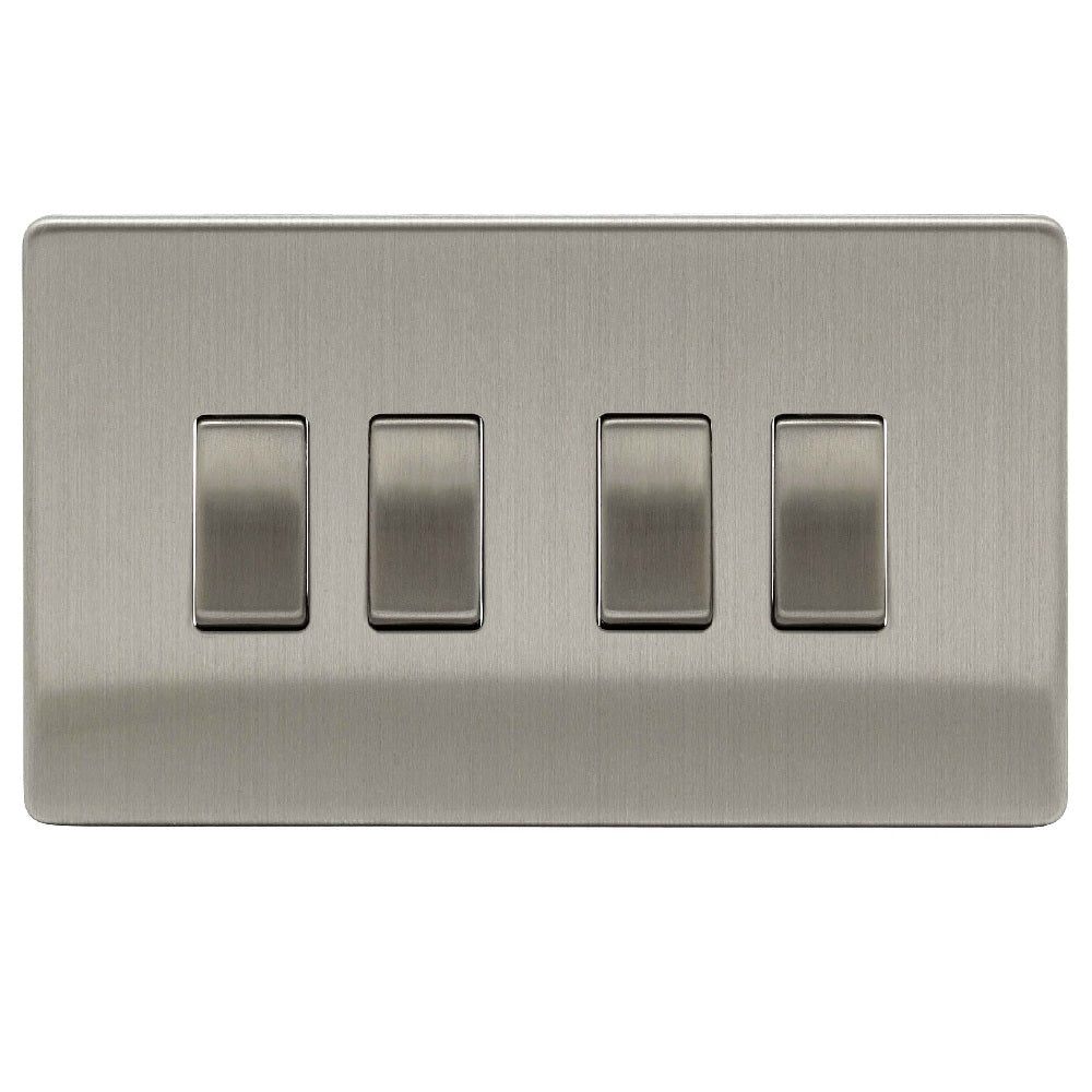 Niglon U-SP642-BC | Brushed Chrome Screwless Rocker Switch | USP642BC