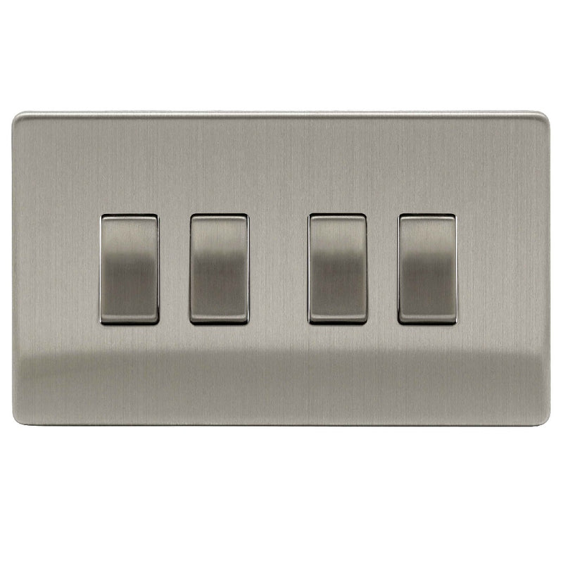 Niglon U-SP642-BC | Brushed Chrome Screwless Rocker Switch | USP642BC