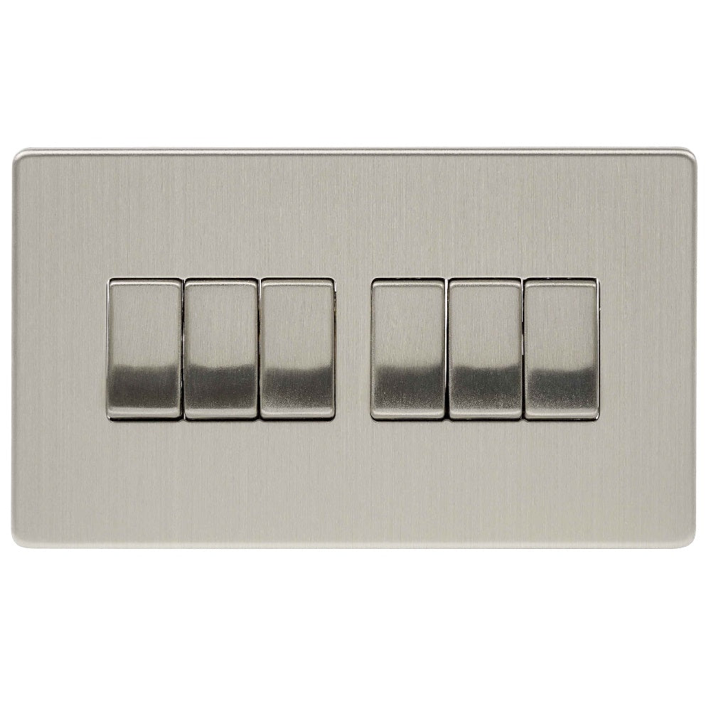 Niglon U-SP662-BC | Brushed Chrome Screwless Rocker Switch | USP662BC