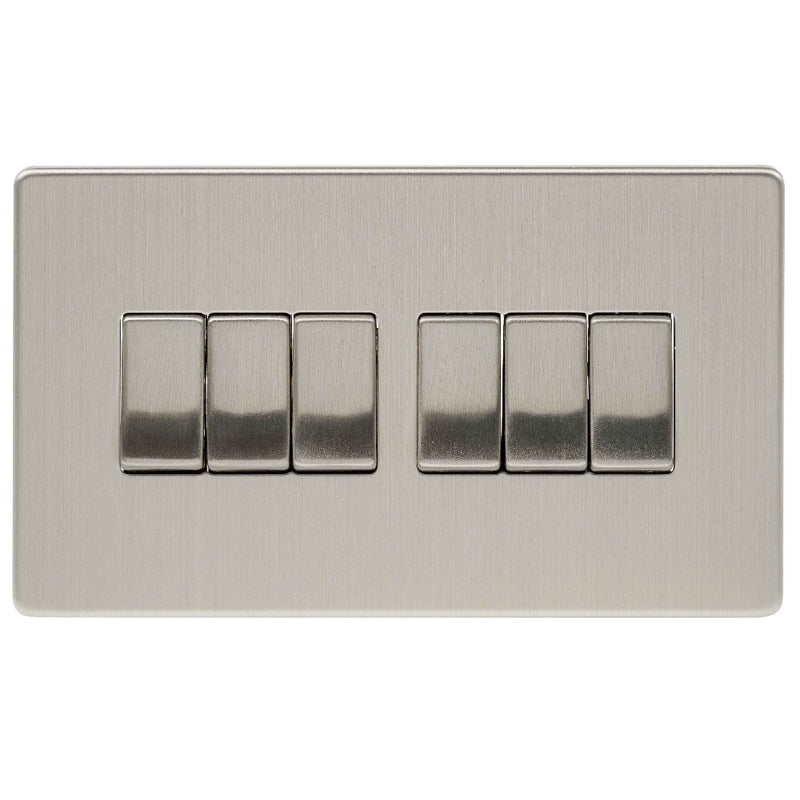 Niglon U-SP662-BC | Brushed Chrome Screwless Rocker Switch | USP662BC