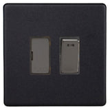 Matt Black Screwless Urban 13A Decorative Switched Fused Spur with Neon