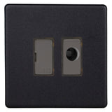 Matt Black Screwless Urban 13A Decorative Unswitched Fused Spur with Flex Outlet