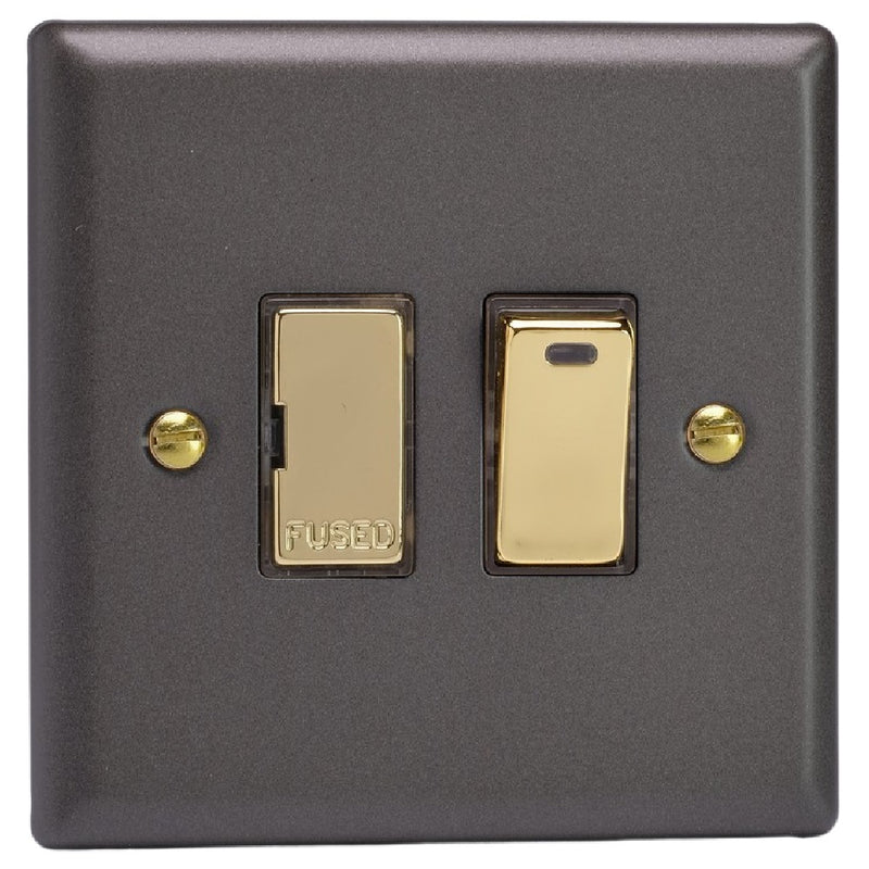 Varilight XY6NV.SL | Slate Grey Vogue Switched Fused Spur | XY6NVSL