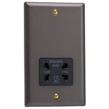 Slate Grey Vogue Dual Voltage Shaver Socket 240V/115V Black Inserts