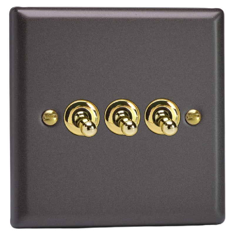 Varilight XYT3V.SL | Slate Grey Vogue Toggle Switch | XYT3VSL