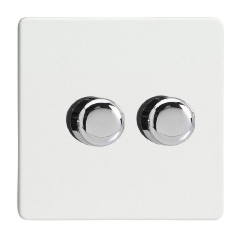Varilight JDQP252S | Premium White Screwless Dimmer Switch