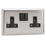 Varilight XC5B | Mirror Chrome Classic Double Pole Socket