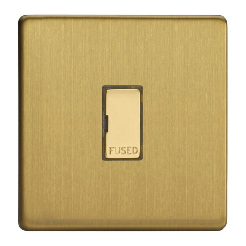 Varilight XDB6UDS | Brushed Brass Screwless Unswitched Fused Spur