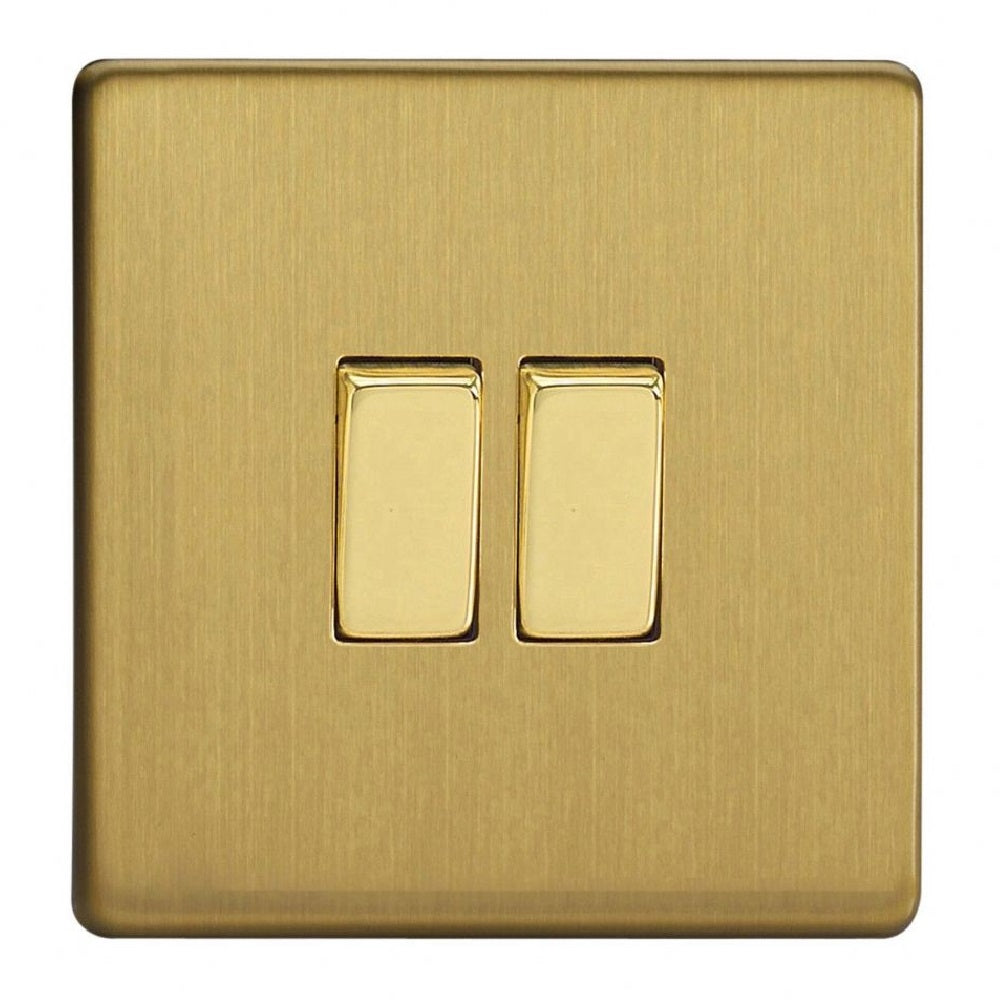 Varilight XDB77S | Brushed Brass Screwless Intermediate Switch