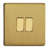 Varilight XDB77S | Brushed Brass Screwless Intermediate Switch