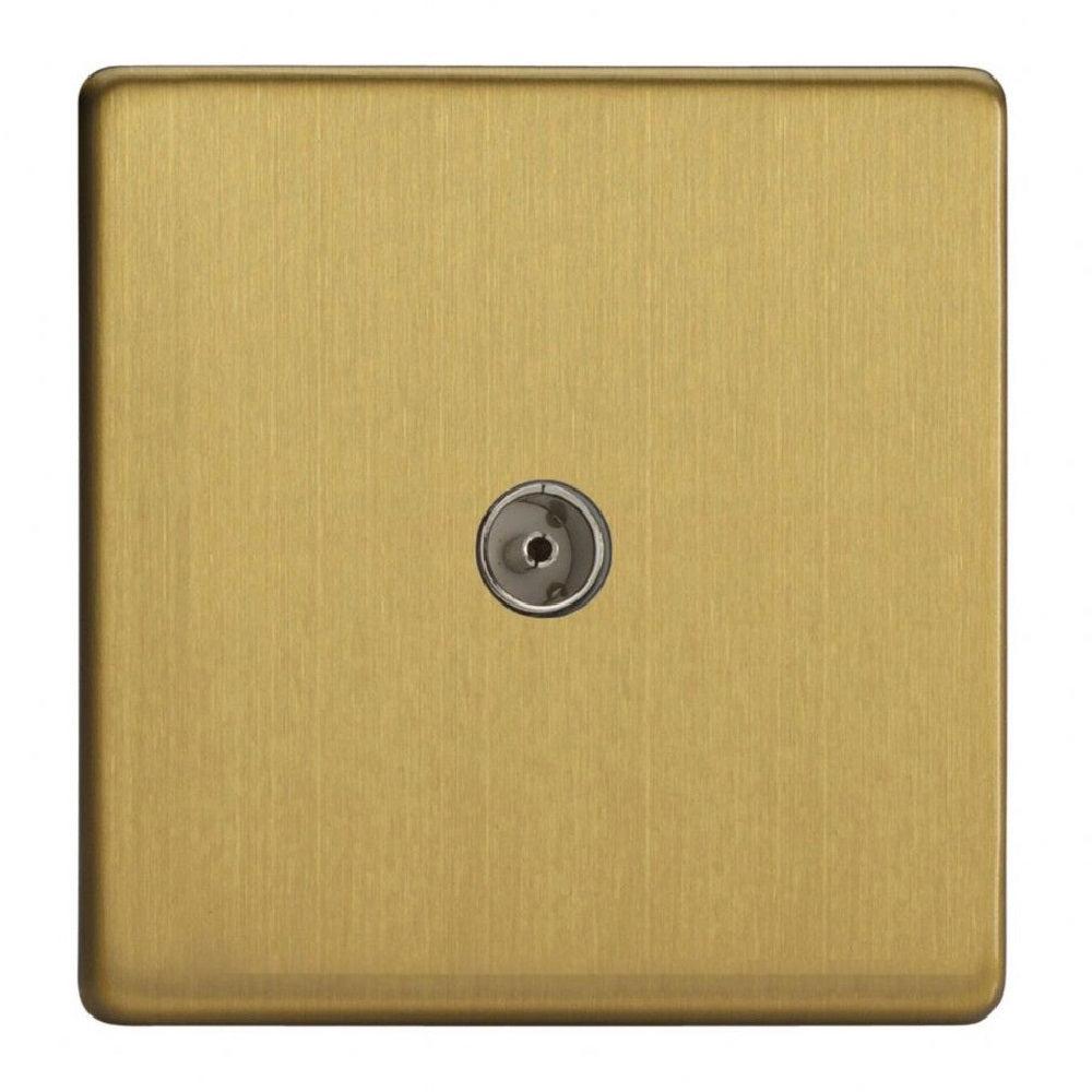 Varilight XDB8S | Brushed Brass Screwless TV Socket