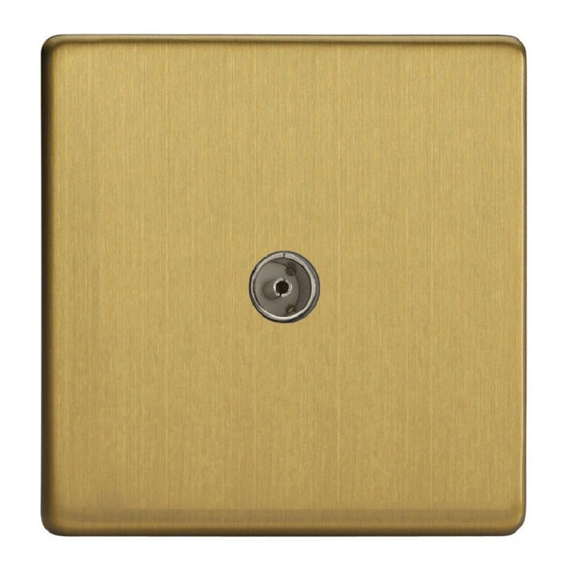 Varilight XDB8S | Brushed Brass Screwless TV Socket