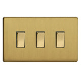 Varilight XDB93S | Brushed Brass Screwless Rocker Switch