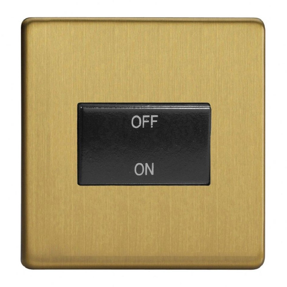 Varilight XDBFIBS | Brushed Brass Screwless Fan Isolating Switch