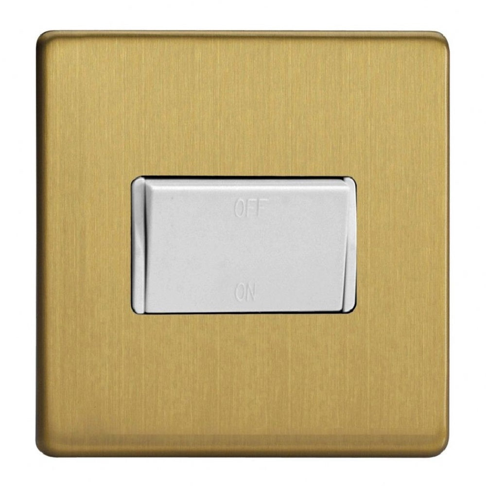 Varilight XDBFIWS | Brushed Brass Screwless Fan Isolating Switch