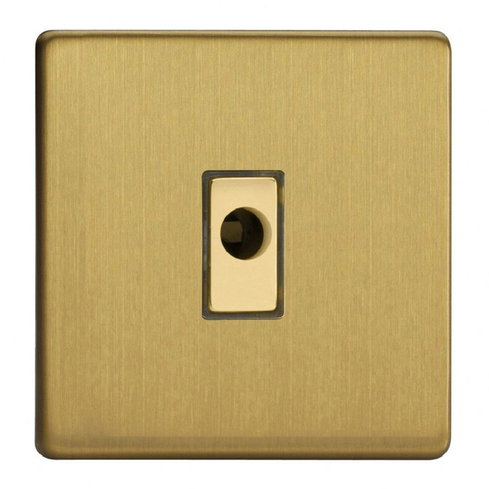 Varilight XDBFODS | Brushed Brass Screwless Flex Outlet Plate