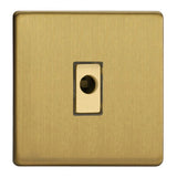 Brushed Brass Screwless 16A Decorative Flex Outlet Plate
